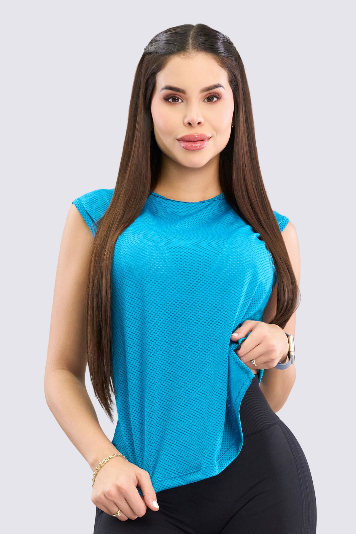 Malla-Camiseta Manga Sisa Azul