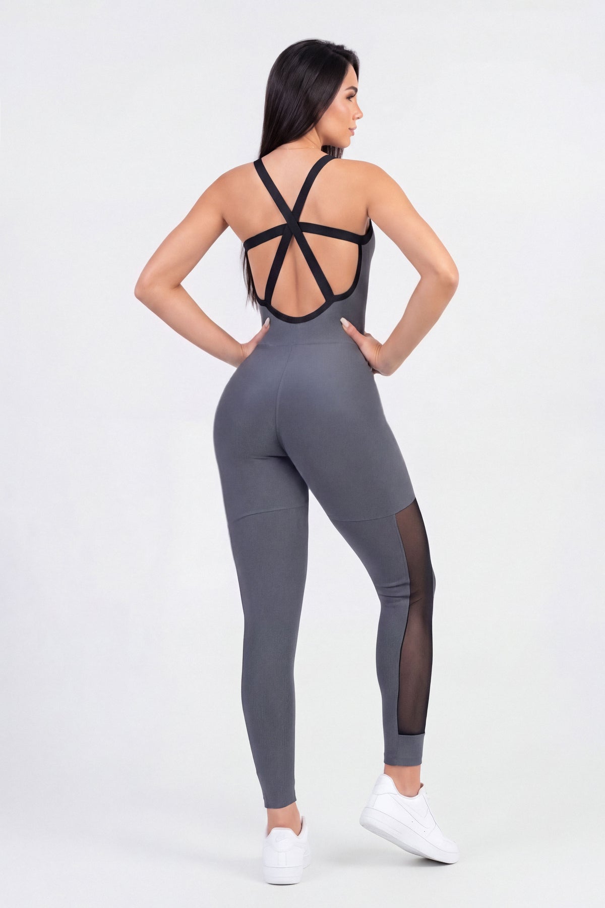 Enterizo Mujer BodySculpt Gris y Negro