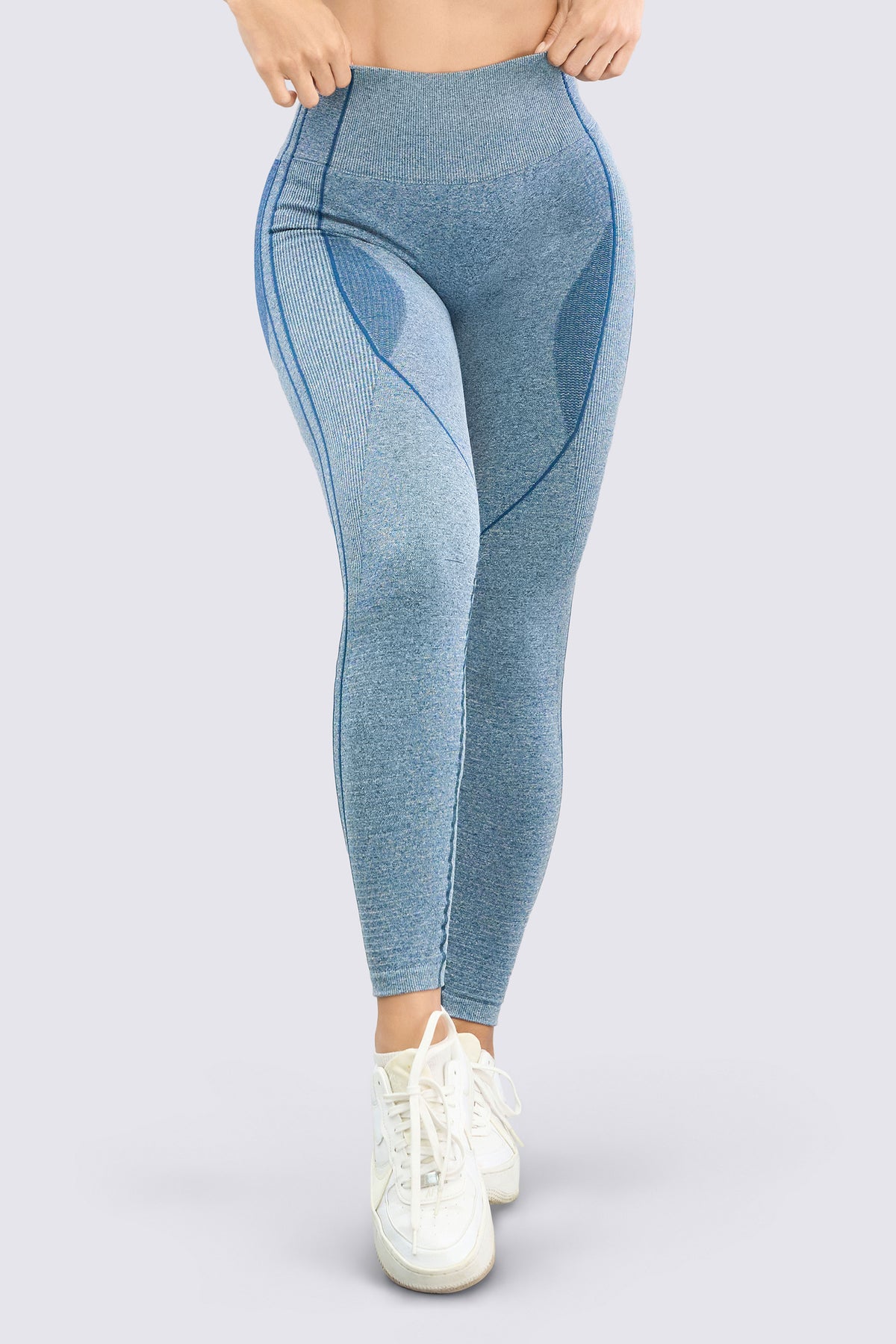 Leggings Push Up Jaspeado Azul