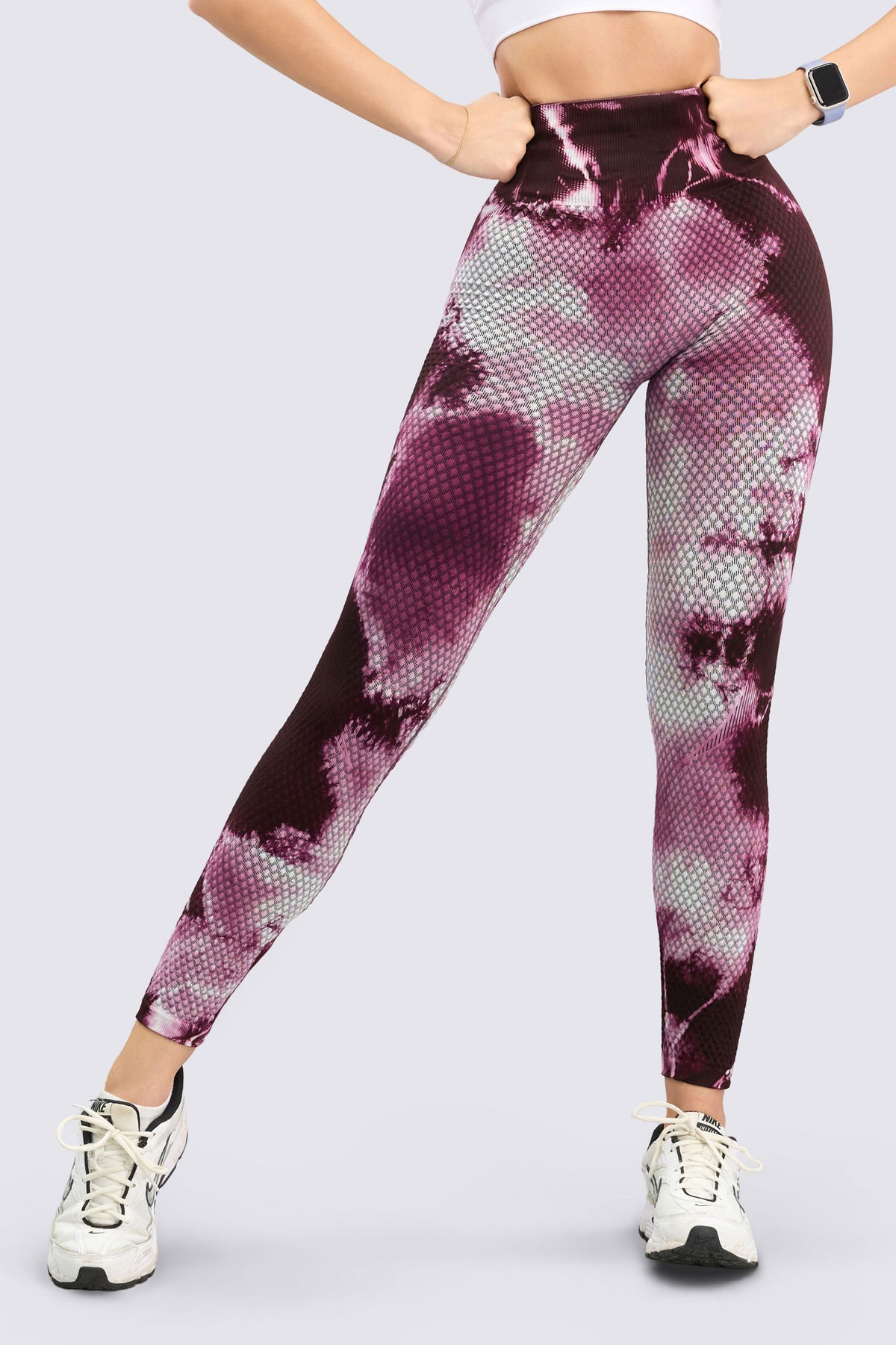 Leggings Tye Dye Vinotinto Texturizado