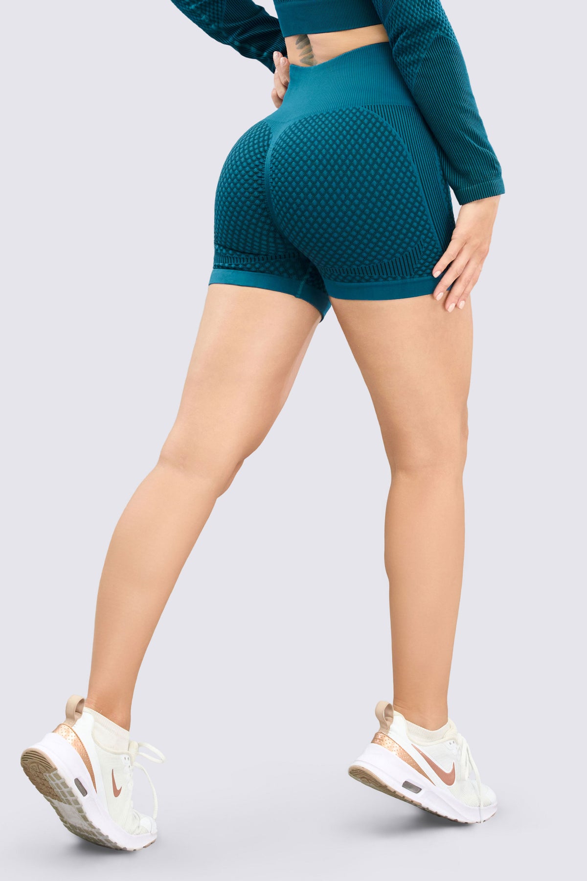 Short Mujer Tejido Texturizado Verde