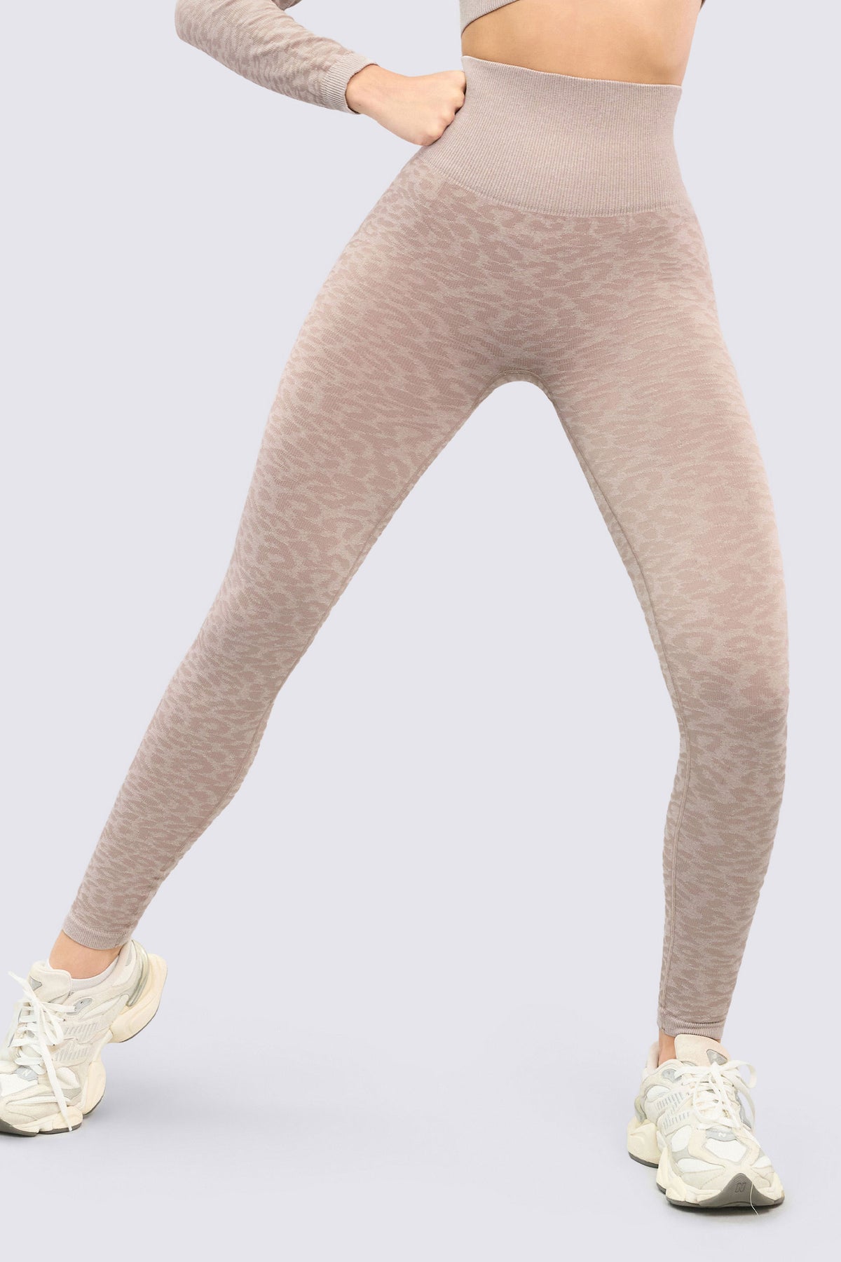 Leggings Mujer Marfil Tejido Animal Print