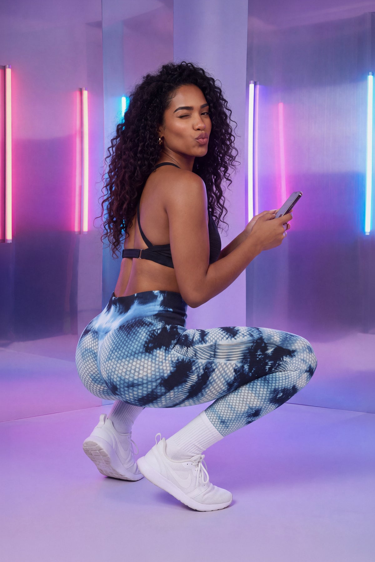 Leggings Tye Dye Texturizado Azul