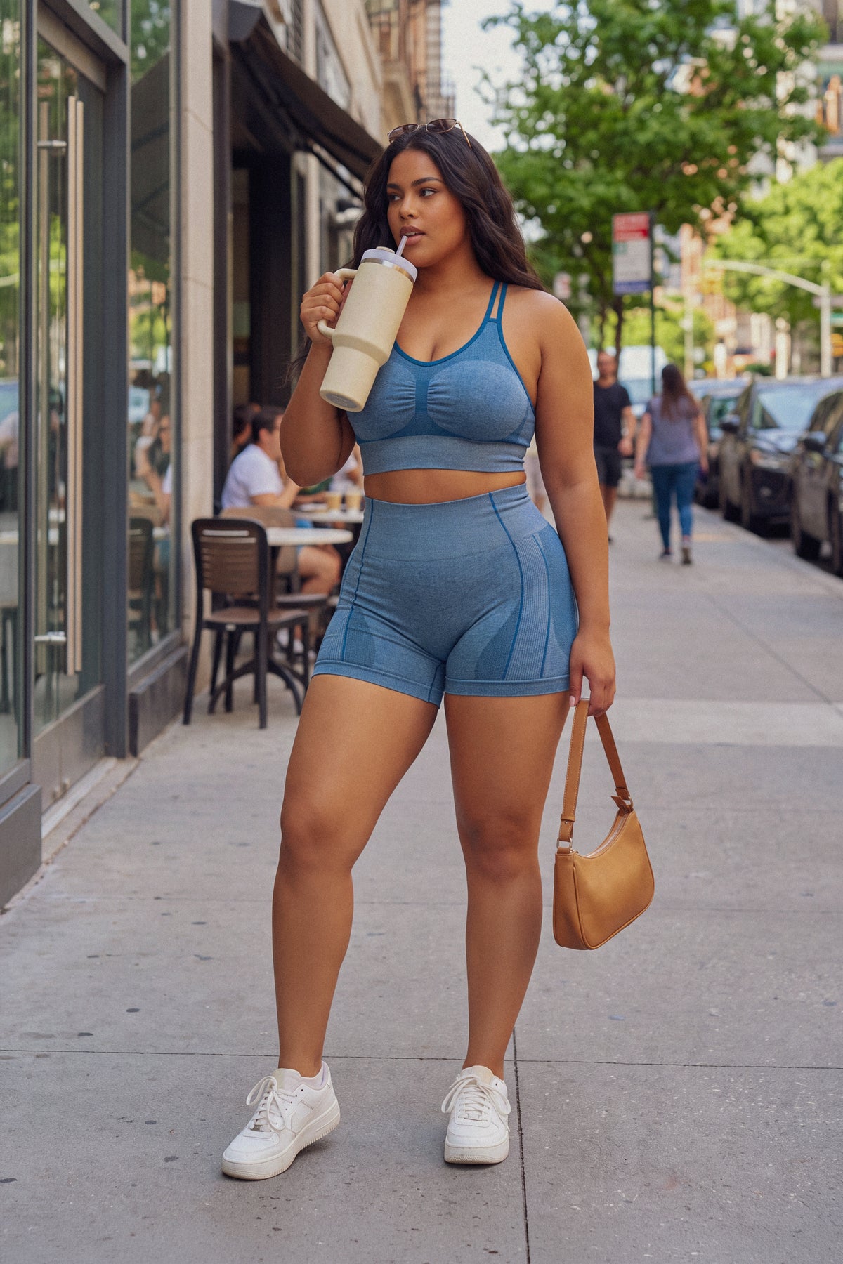 Short Mujer Push Up Azul