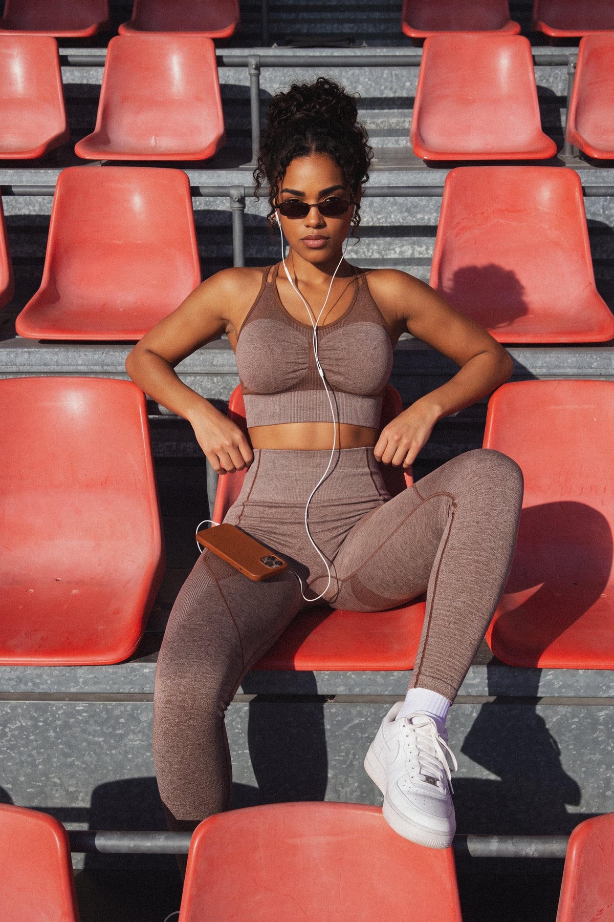 Leggings Push Up Jaspeado Mocca