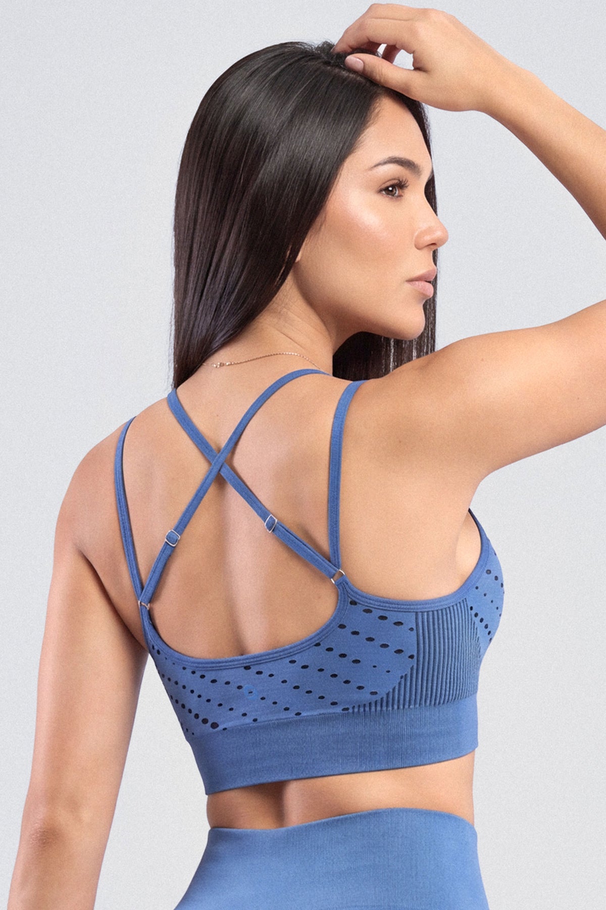 Top Mujer Azul Rey Tirantes Ajustables Patrón de Lunares