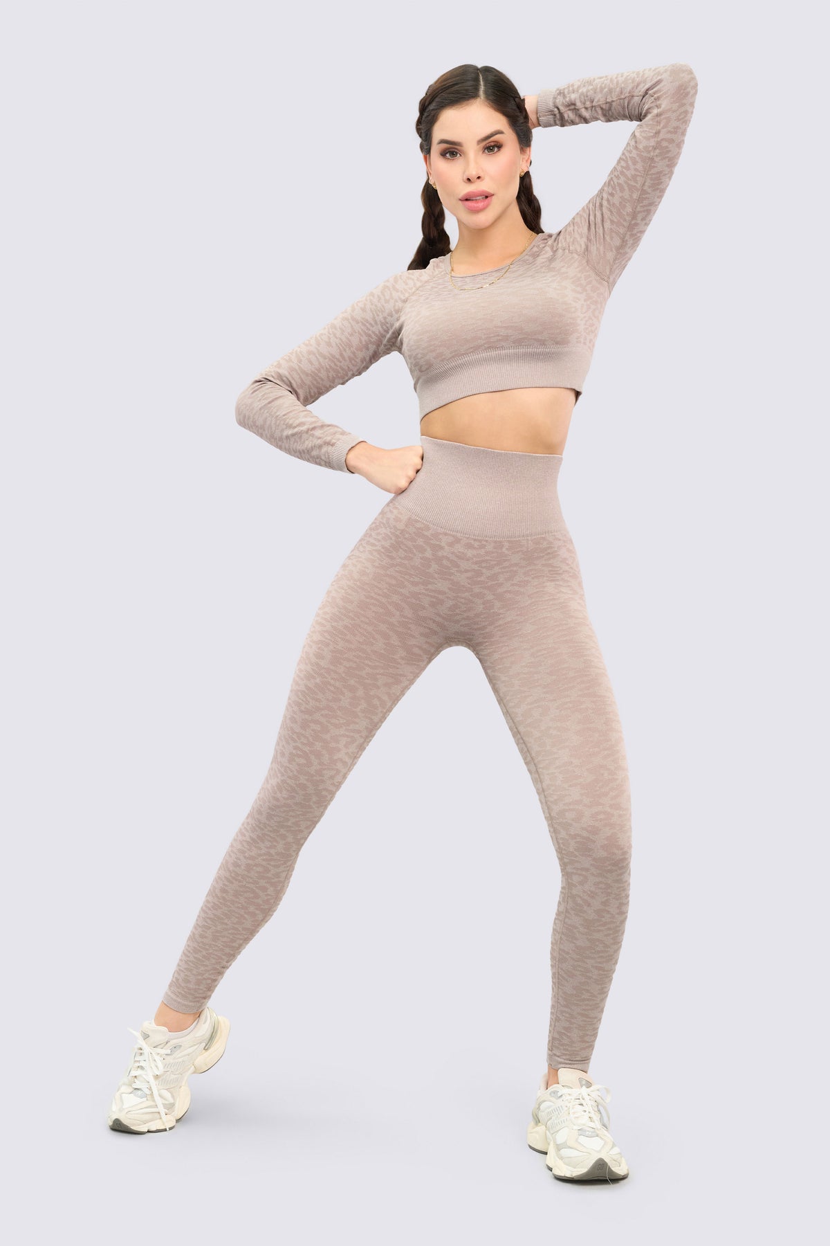 Crop Top Manga Larga MarfiL Animal Print