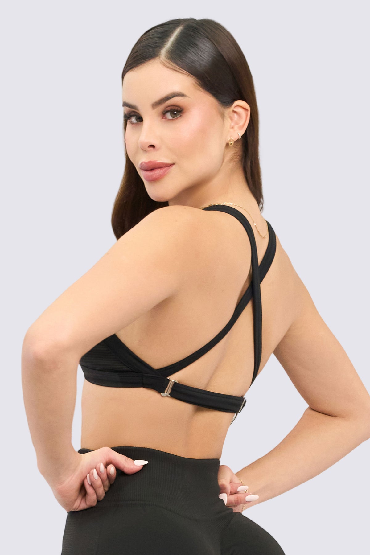 Top Deportivo Negro Soporte Medio