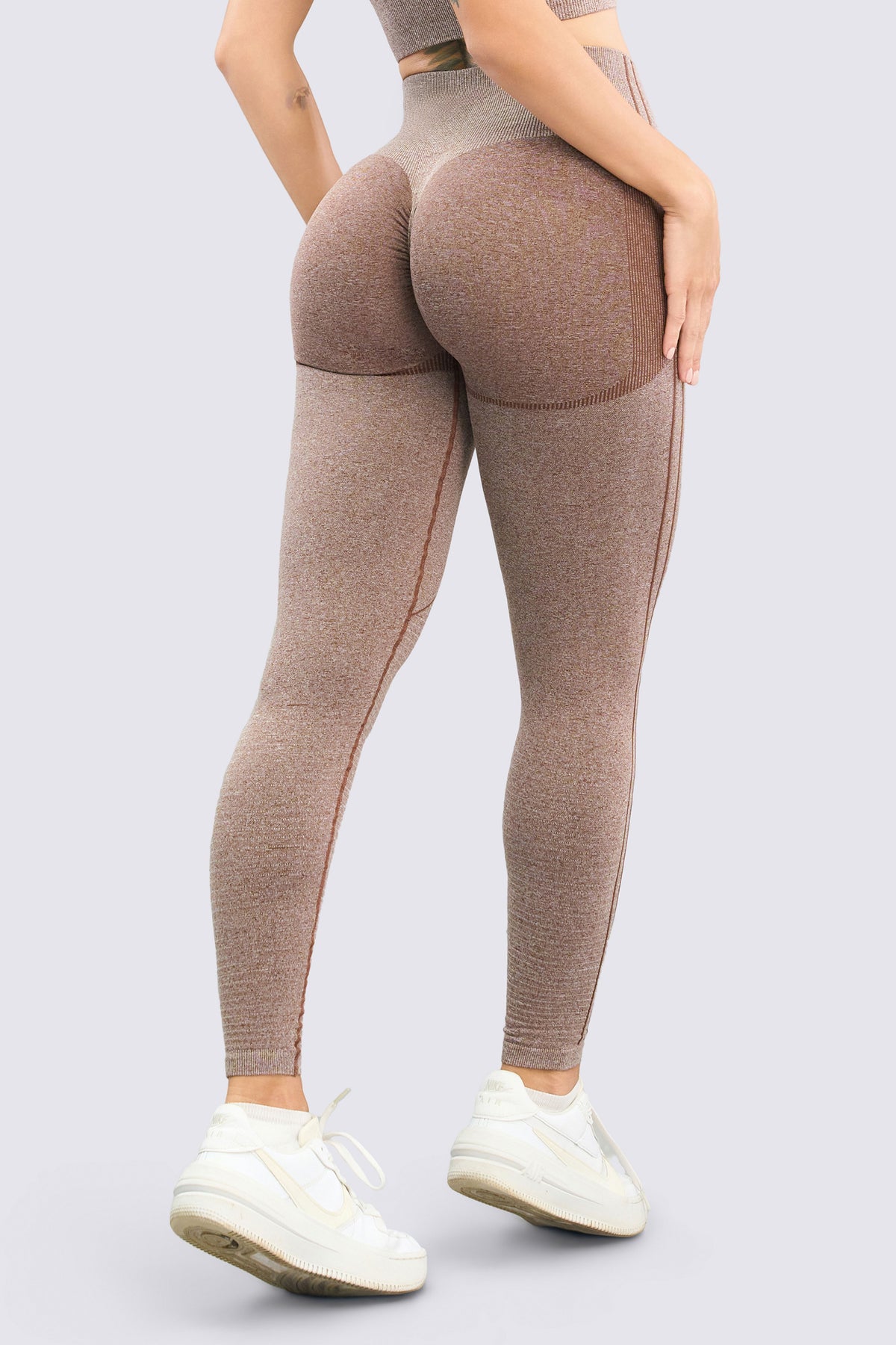 Leggings Push Up Jaspeado Mocca