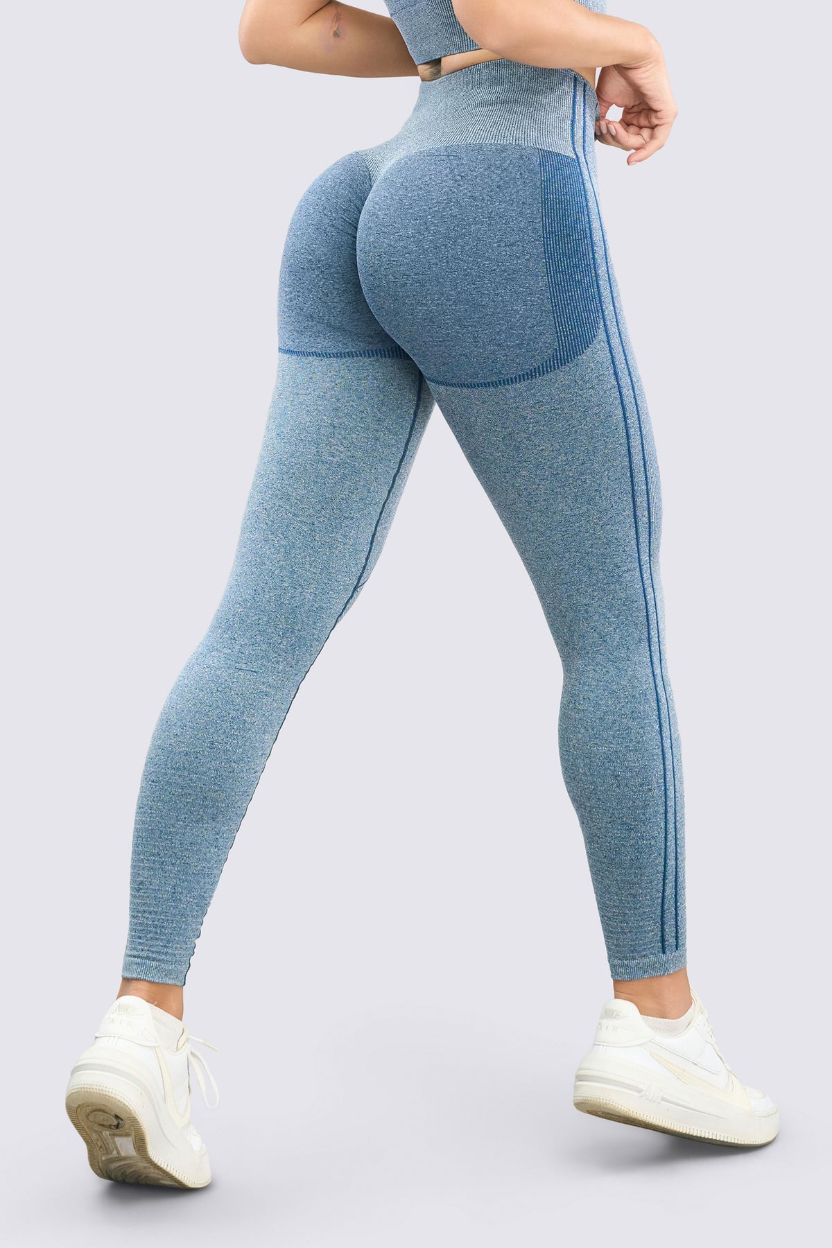 Leggings Push Up Jaspeado Azul