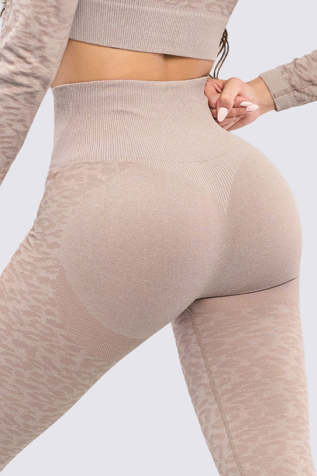 Leggings Mujer Marfil Tejido Animal Print