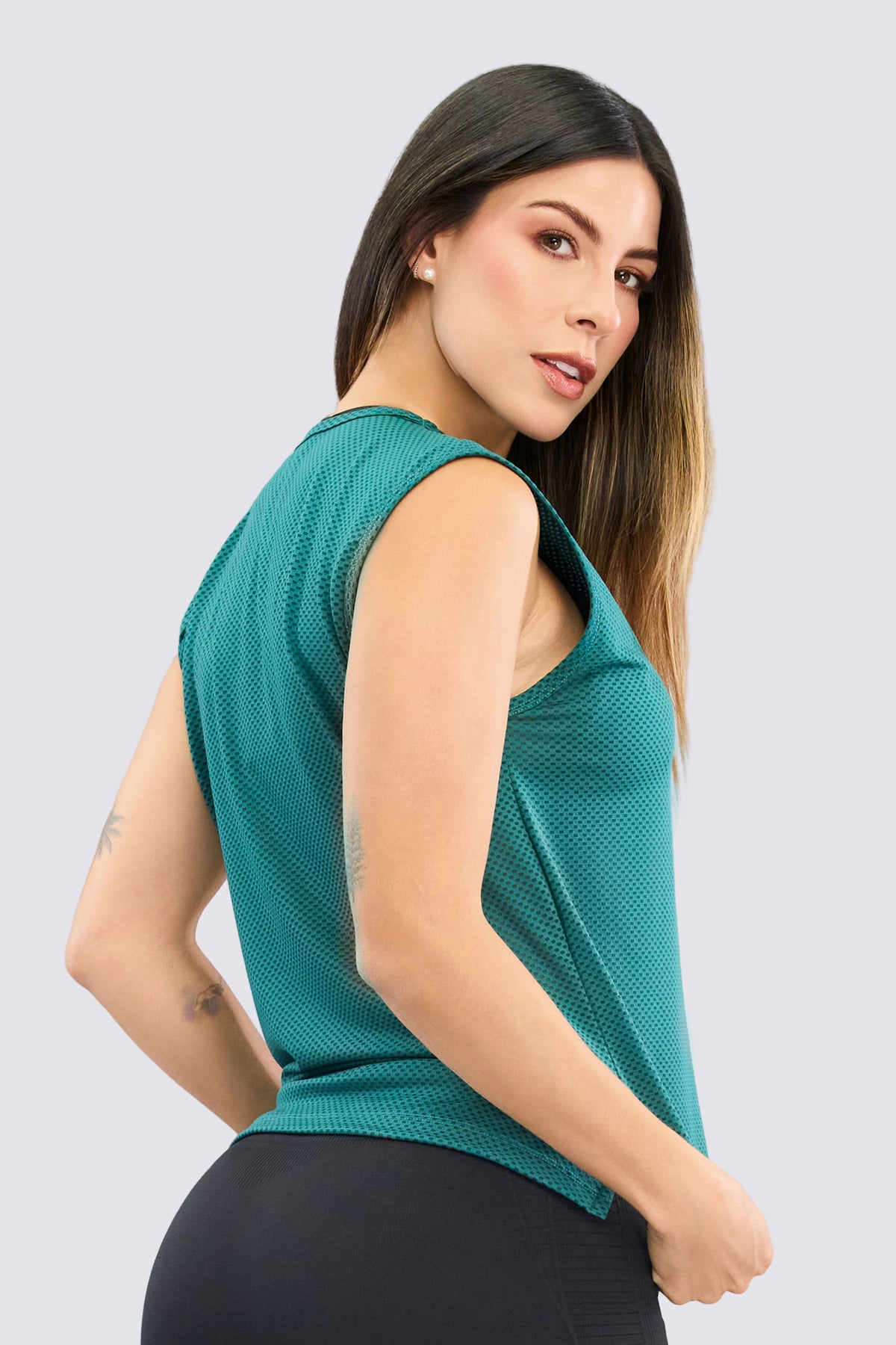 Malla-Camiseta Manga Sisa Verde Jade
