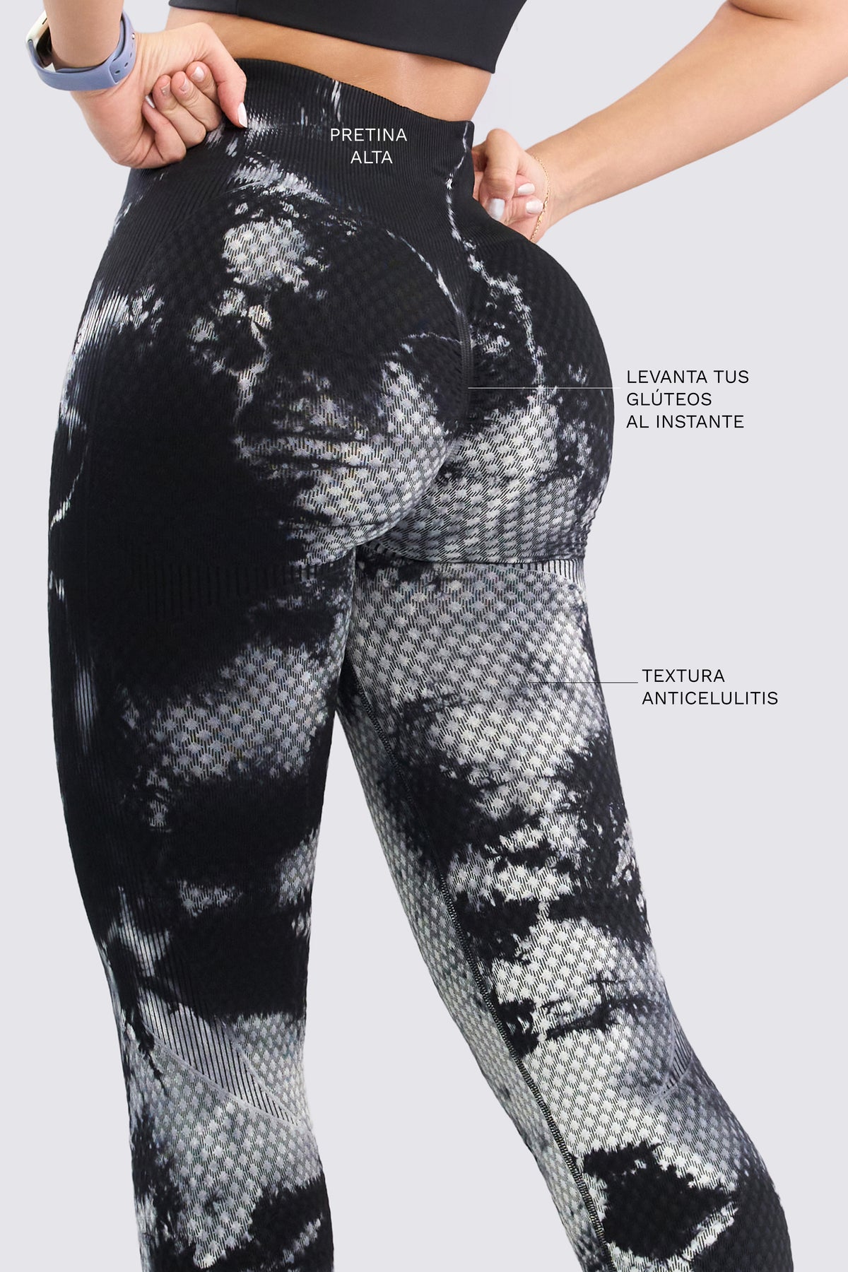 Leggings  Tye Dye Negro Texturizado