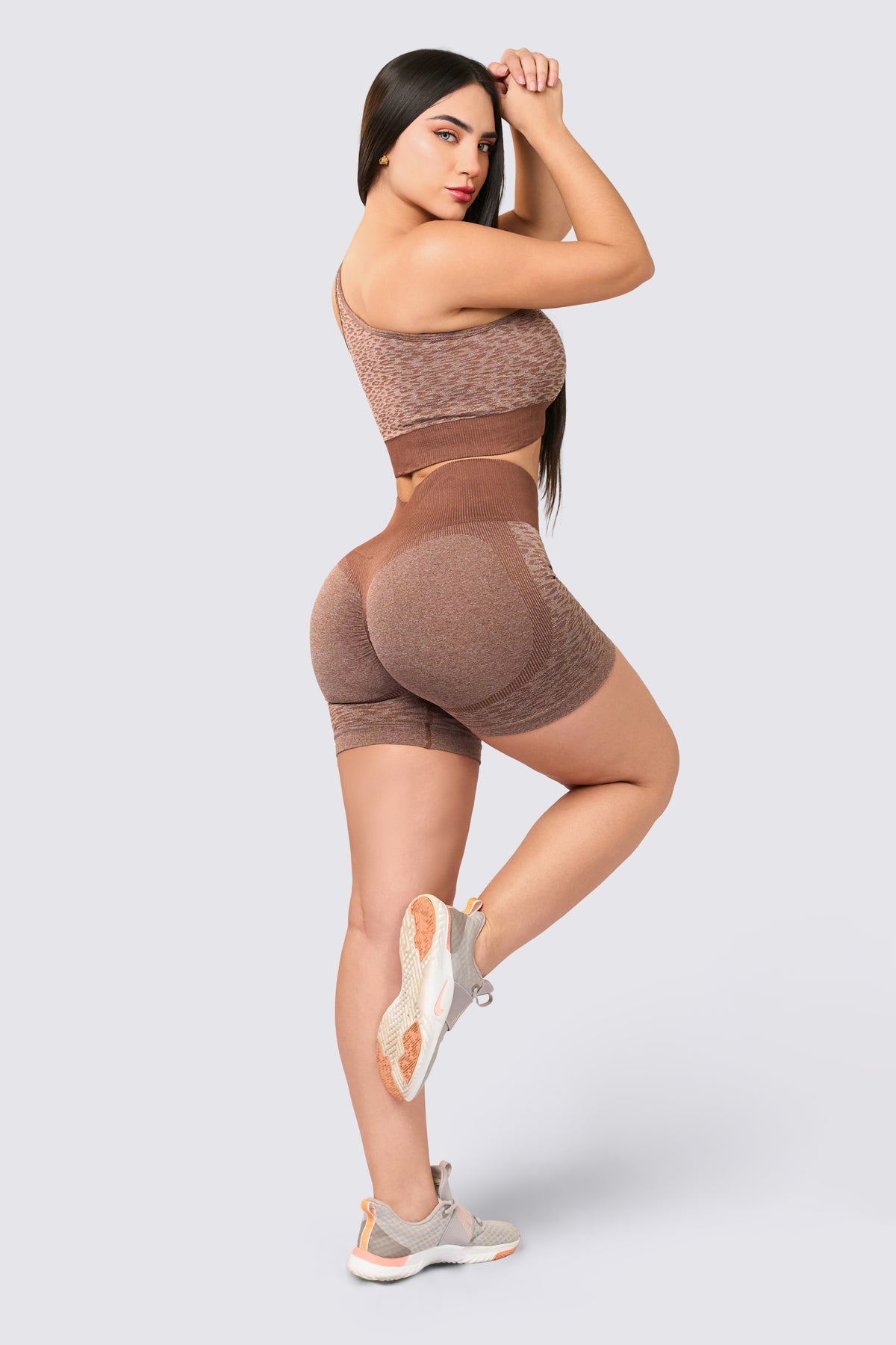 Short Café Mujer Patrón Animal Print